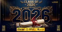 Black Graduation Celebration Obraz udostępniany na Facebooku Template