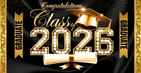 Black Professional Graduation Celebration Facebook Shared Image Video template