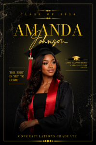 Black Professional Graduation Celebration Poster Póster template