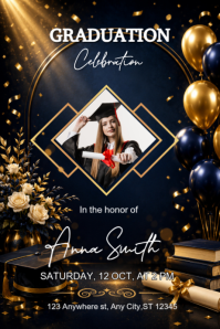 Schwarz Graduation Celebration Poster Template