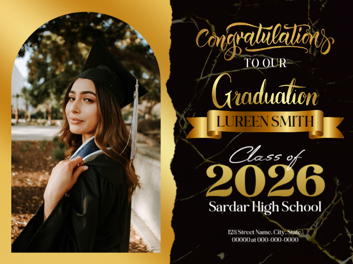 Black Professional Graduation Celebration Yard Sign Template | PosterMyWall