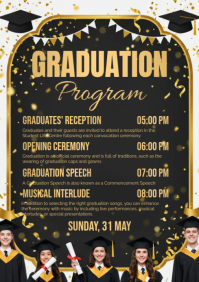Black Professional Graduation Ceremony A4 template