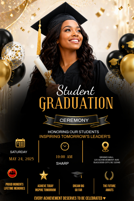 Graduation Ceremony Posters Template | PosterMyWall