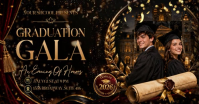 Black Graduation Gala Gedeelde afbeelding op Facebook Template