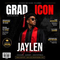 Black Professional Graduation Instagram Post Video template
