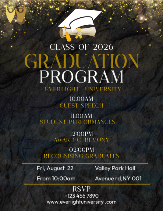 Black Professional Graduation Program Flyer Flyer (us Letter) template