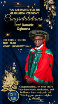 Black Professional Graduation Template  Instagram Story