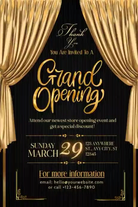 Black Professional Grand Opening Event Poster Video Template | PosterMyWall