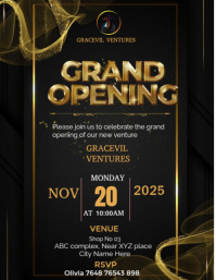Black Professional Grand Opening  Flyer (us Letter) template