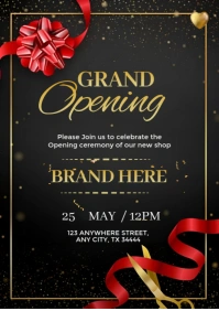 Black Professional Grand Opening Flyer  A5 template