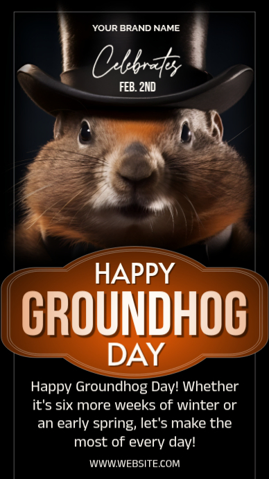 Black Professional Groundhog Day Instagram Story Template | PosterMyWall