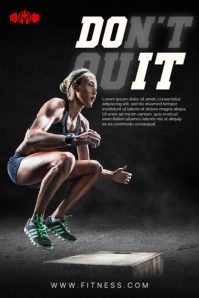 Preto Fitness Motivation Poster Template
