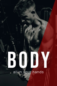 Black Professional Gym And Bodybuilding Poster template