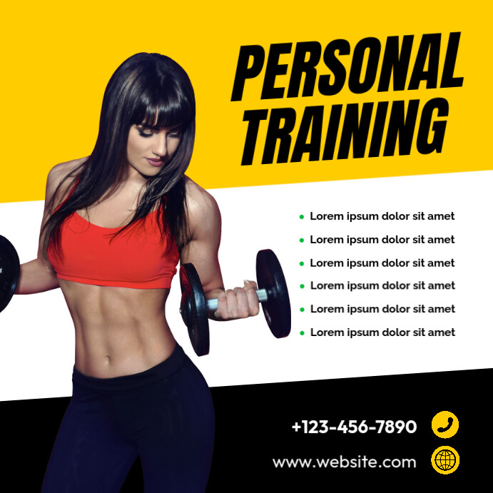 Black Professional Gym And Fitness Instagram Post template