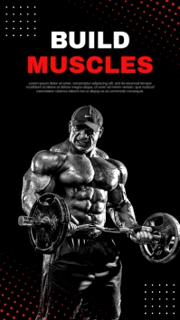 Black Professional Gym And Fitness Instagram Story template