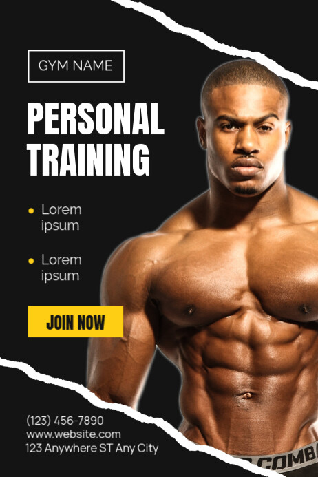 Black Professional Gym And Fitness Poster Template | PosterMyWall