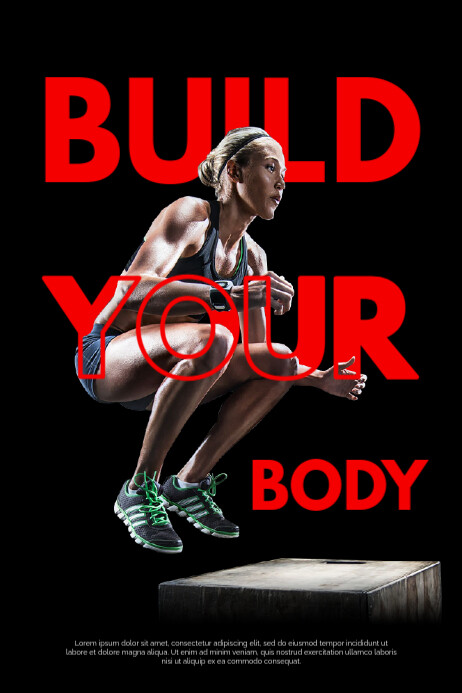 Black Professional Gym And Fitness Poster Template | PosterMyWall