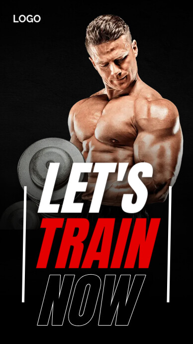 Black Professional Gym Poster Instagram Story template