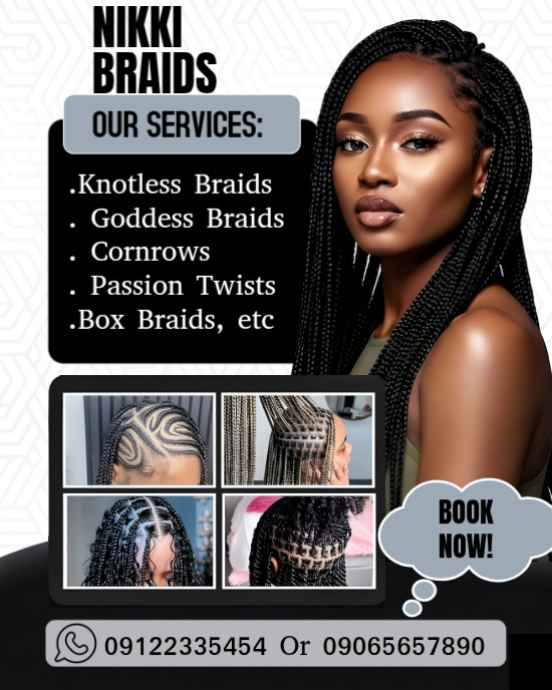Hair Braiding Services Template | PosterMyWall