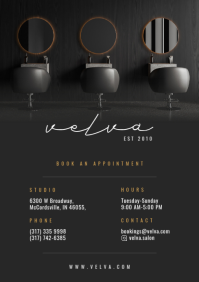 Черный Hair Salon A4 Template - Page 3