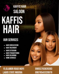 Black Hair Salon Services Instagram Portrait Template