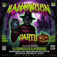 Black Professional Halloween Flyer Design Template Instagram Post