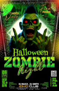 Black Professional Halloween Half Page Wide Szeroki pół strony template
