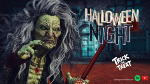 Black Professional Halloween Night Digital Di Digitalt display (16:9) template