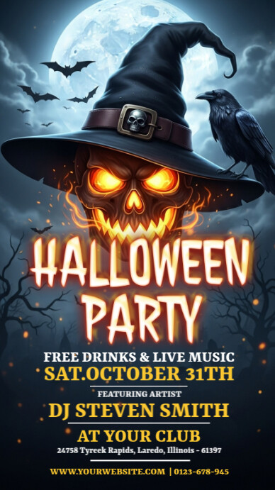 Plantilla de Black Professional Halloween Party Invitation Instagram ...