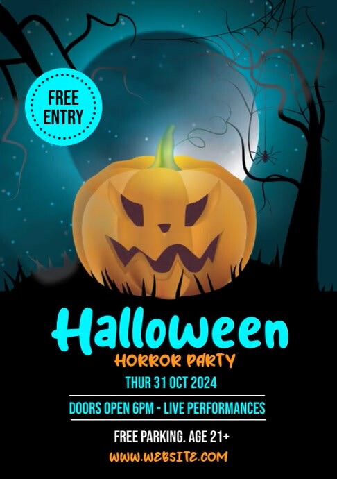 Plantilla de Black Professional Halloween Poster A3 | PosterMyWall