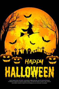 Black Professional Halloween Poster template