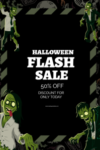 Black Professional Halloween Sales Poster template