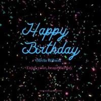 Black Professional Happy Birthday Video Templates  Instagram Post