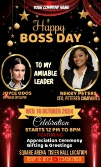 Black Professional Happy Boss Day  Us Legal template