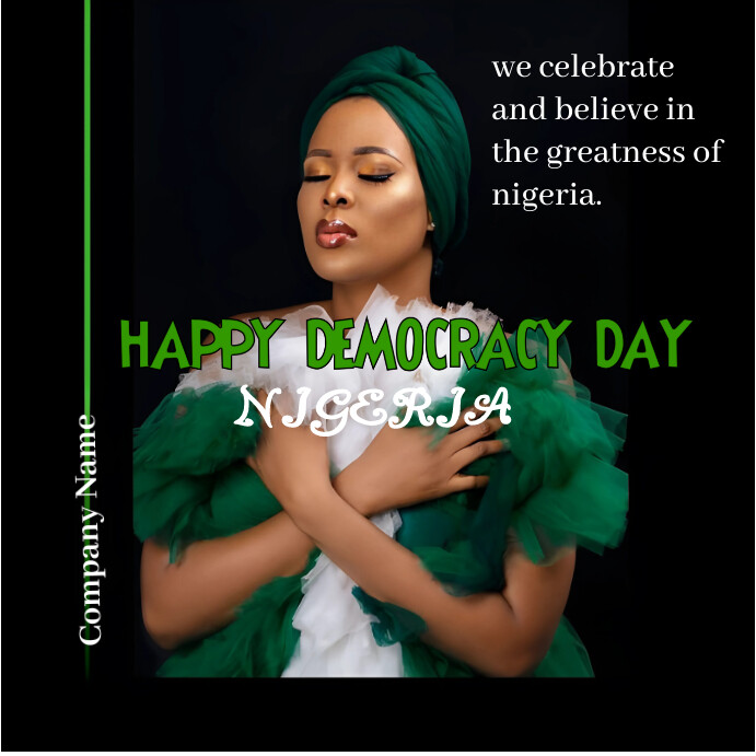 Black Professional Happy Democracy Day Square Template | PosterMyWall
