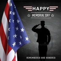 Black Professional Happy Memorial Day Square (1:1) template
