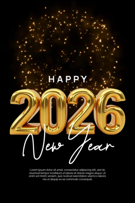 Black Professional Happy New Year Poster Template | PosterMyWall