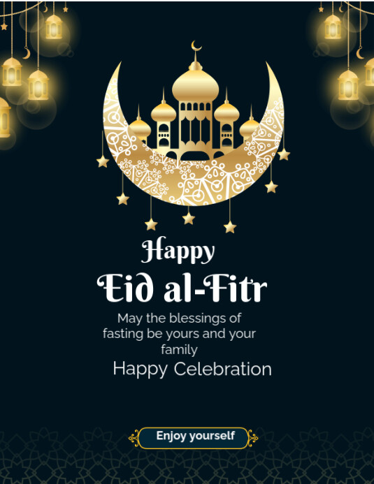 Black Professional Happy Ramadan Kareem Greetings Flyer (us Letter ...