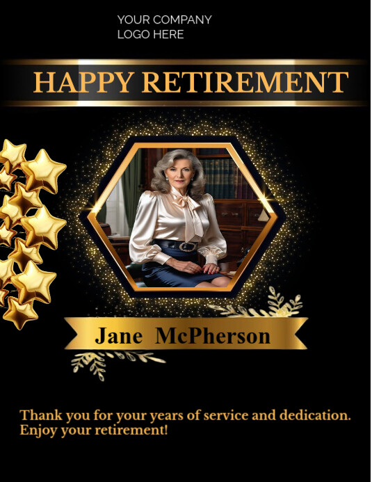 Copy of Black Professional Happy Retirement Flyer (us Letter ...