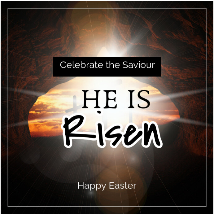 Black Professional He Is Risen Instagram Post template