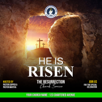 Black Easter Church Service Instagram Post Template