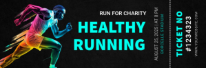 Black Professional Healthy Running Twitter Banner Twitter-Kopfzeile template