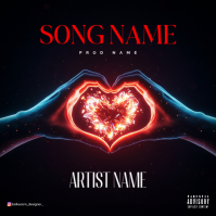 Black Professional Heart Love  Album Cover template