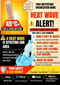 Black Heat Wave Alert A2 Template
