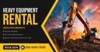Black Professional Heavy Equipment Rental Fac Isithombe Esabiwe ku-Facebook template