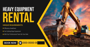 Black Professional Heavy Equipment Rental Fac Facebook Shared Image template