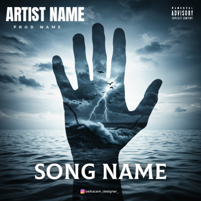 Plantilla de Black Professional Help In Sea Album Cover | PosterMyWall