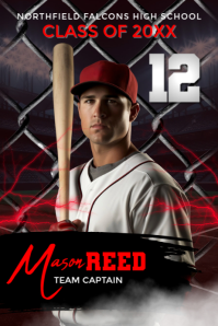 Black Professional High School Baseball Team Poster template