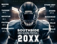 Black Professional High School Football Sched Flyer (format US Letter) template