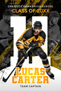 Black Professional High School Hockey Team Poster Plakat template